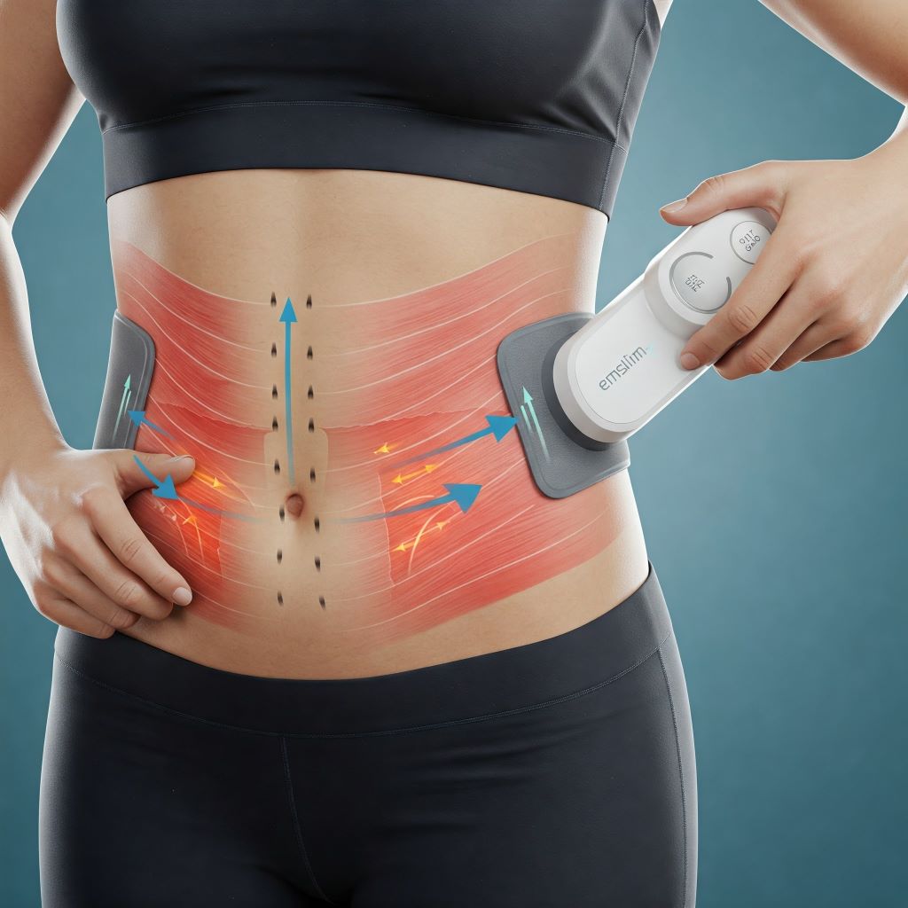 Emslim muscle stimulation body contouring in Gachibowli, Hyderabad